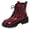 Burgundy, variant on SAWOBUUN Women's Ankle Boots Patent Leather Round Toe Lace Up Thick Sole Non Slip Zipper Comfort Fashion Winter Booties