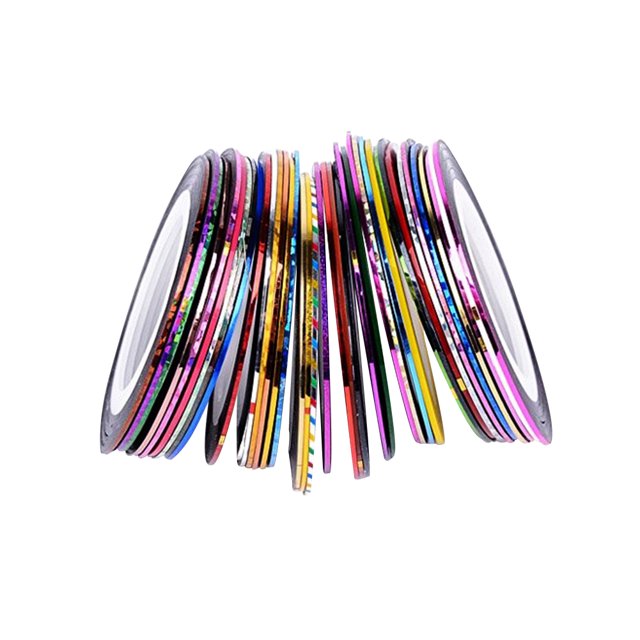 Ygjytge 30 Colores Glitter Nail Striping Foil Tips Cinta Línea Pegatinas Diy Nail Tips Ygjytge Para estrenar