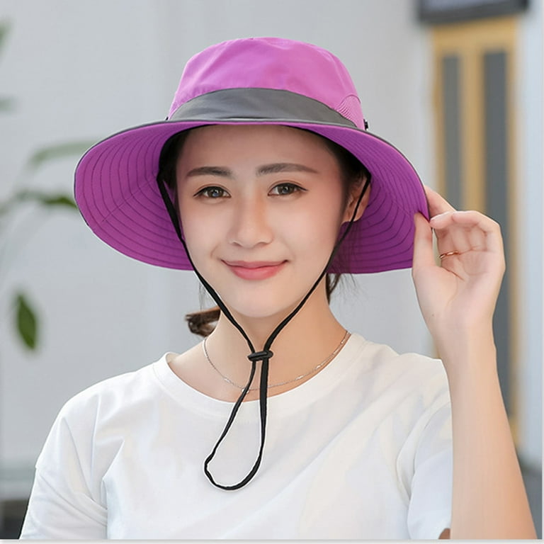 Women's Summer Wide Brim UV Protection Foldable Beach Fishing Hiking Sun Hat
