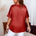 thumbnail image 5 of Womens Plus Size Short Sleeve Tops Solid Color Round Neck Casual T-Shirt Soft Breathable, Womens Plus Size Summer Tops, 5 of 5