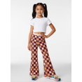 thumbnail image 5 of 11-12Y Girls Colored Flared Pants Digital Print Trousers Slim-Fit Wide Leg Flare for Spring Summer Autumn, 5 of 6