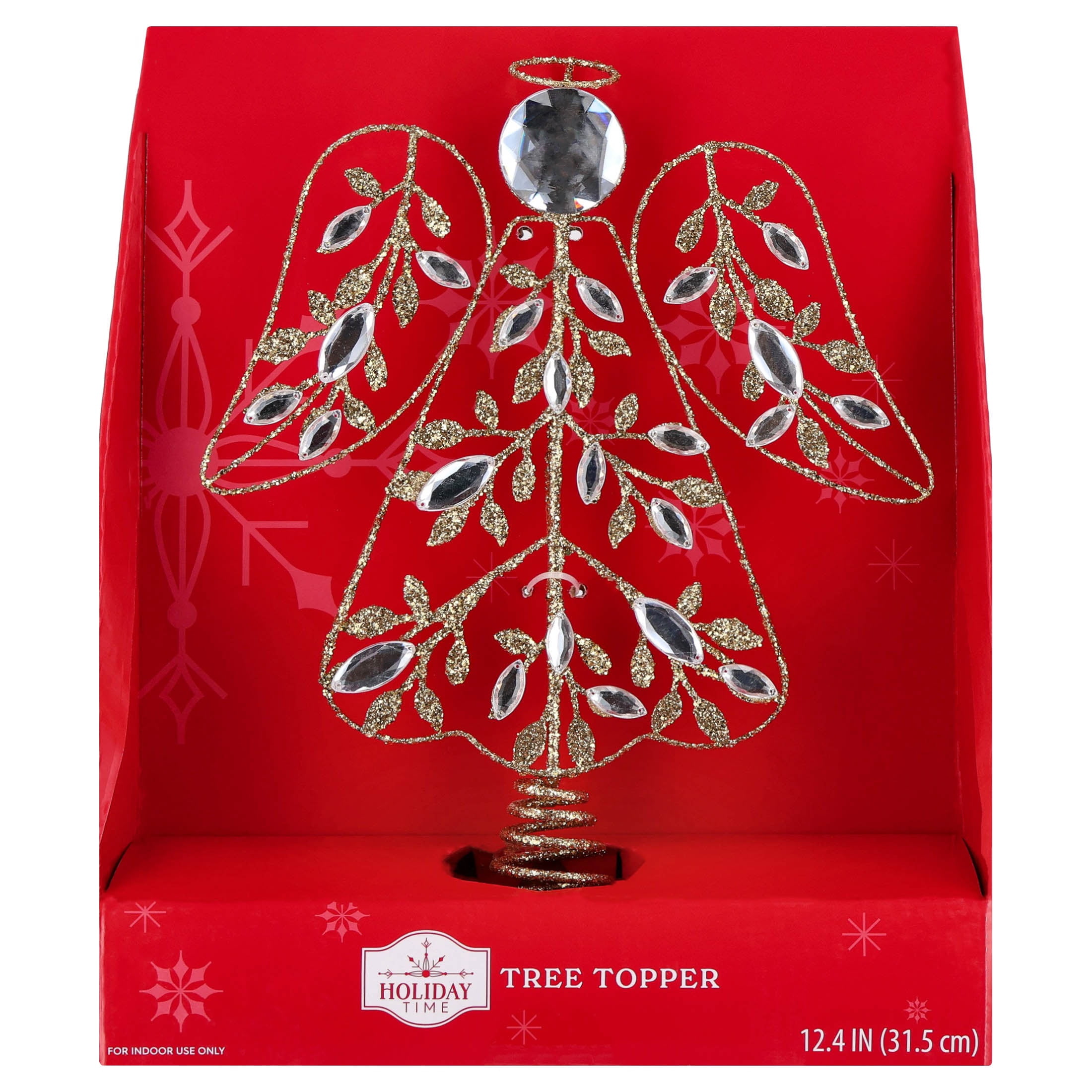 Glitter Wire Angel Christmas Tree Topper, Gold, 12.4", by Holiday Time