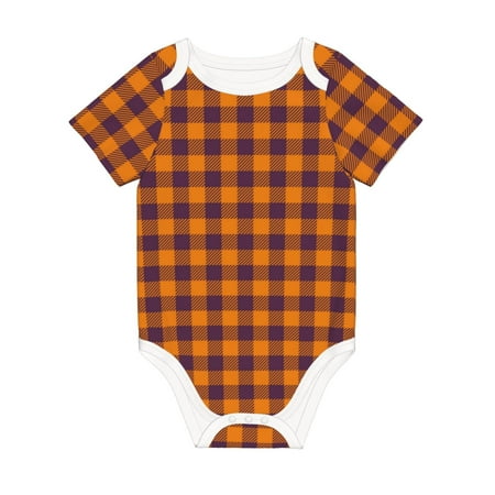

Matuu Fall Buffalo Plaid for Baby Short-Sleeve Bodysuit Soft Cotton Comfortable and Breathable Perfect for Newborns and Infants