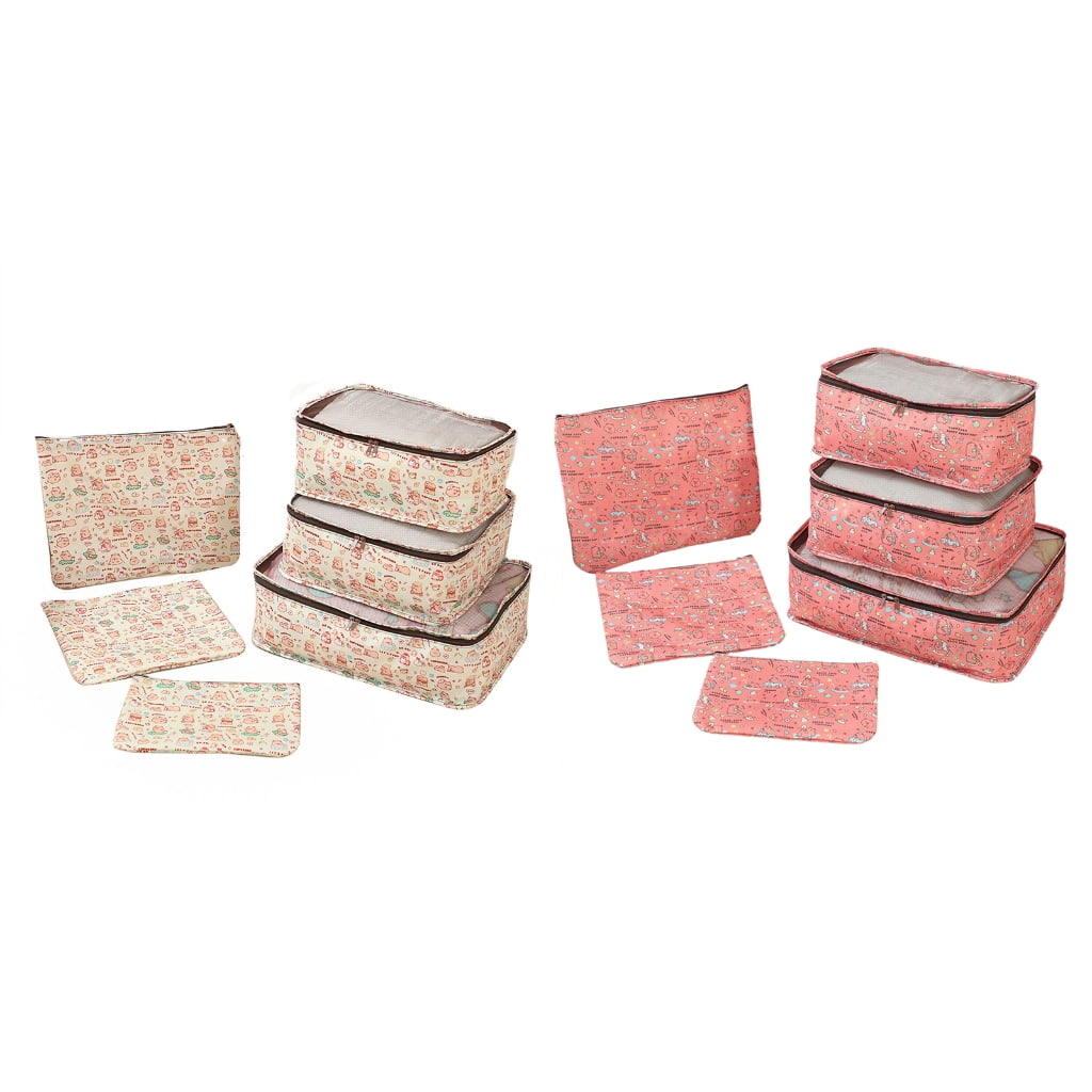 BQBQERT 6Pieces Luggage Organizers Set Packing Cubes with Water Materials Includes Shoe Bag and Toiletry Pouches