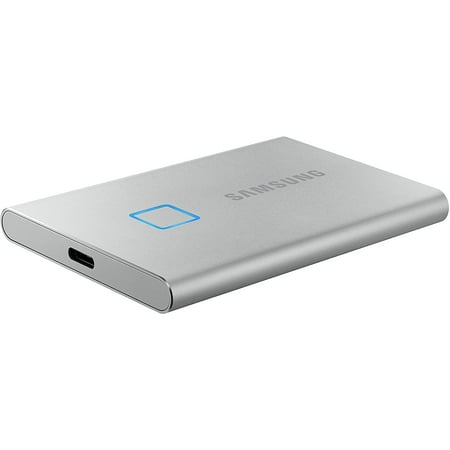 Samsung - T7 Touch 2TB External USB 3.2 Gen 2 Portable SSD with Hardware Encryption - Silver