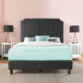 thumbnail image 2 of Zinus 51" Charlotte Upholstered Platform Bed Frame Dark Gray, Queen, 2 of 10