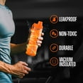 thumbnail image 5 of 24 Oz Stainless Steel Water Bottle, with Straw, Leak Proof, Large Vacuum Insulated Wide Mouth Bottle Thermos for Travel, Hiking, and Camping (Orange), 5 of 7