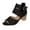 Black, variant on Anuirheih Womens Chunky High Heel Hollow Fish Mouth Sandals Back Zipper Comfort Cutout Open Toe Non-slip Sandals for Beach Dressy Party Dress(Brown)