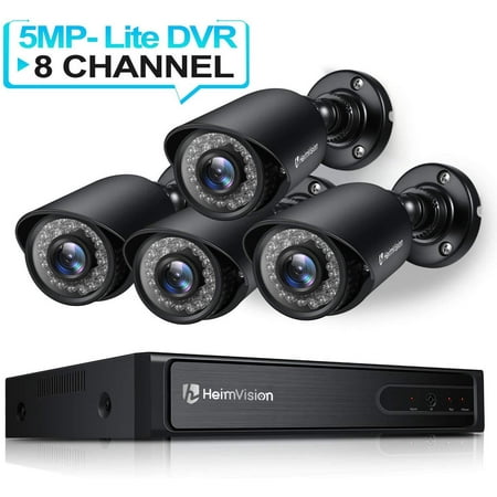 HeimVision HM245 8CH 1080P Security Camera System, 5MP-Lite HD-TVI DVR 4Pcs 1920TVL Outdoor/Indoor Weatherproof CCTV Surveillance Camera with Night Vision, Motion Alert, Face Detection, Remote (Best Cctv System For Business)