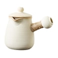 thumbnail image 3 of Tetera de cerámica Infusor de té, tetera de hojas de té florecientes y sueltas, calentador de leche, tetera para senderismo, cocina, Camping al aire 700ml Blanco Macarena Tetera, 3 of 8