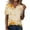 Saffron, variant on Minjewel Womens T Shirts Casual V Neck Short Sleeve - Fall Leaves Print Button Detail, T Shirts for Women Seasonal Graphic Tee, Summer Tops for Women for Autumn,Brown L