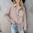 thumbnail image 6 of Enjoytime Womens Jackets Casual Solid Color Lapel Button Down Blouse Fall Trendy Long Sleeve Outerwear with Pockets Beige L, 6 of 8