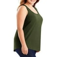 thumbnail image 3 of Njagoc3 Womens Plus Size Basic Tank Top, Tan, Loose Fit, Soft Fabric, Casual Daily & Layering, Versatile Plus Size Top, 3 of 5