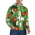 thumbnail image 2 of Haiem Palm Leaves And Tropical Flowers Patterned Men's Hoodie with Kangaroo Pocket - Ideal Pullover Sweatshirt for Daily Wear, Travel, and Home-Small, 2 of 7