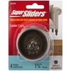 Super Sliders. Size 1 3/4" Round Furniture Caster Cup Vinyl for Carpet. Brown, 4 Pack