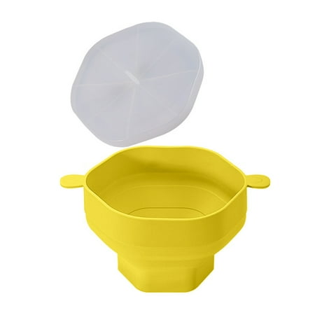 

vnanda Reusable Silicone Popcorn Bucket Silicone Microwave Popcorn Bowl with Lid Large Capacity Bpa Heat-resistant Foldable Popcorn Maker Bucket Bowl