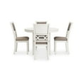 thumbnail image 2 of Benjara BM328246 Berg Round Dining Table Set - Gray & White Wood - 4 Padded Chairs - 5 Piece, 2 of 5