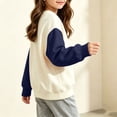 thumbnail image 5 of StSilkitty Boys Girls Long Sleeve Sweatshirts Color Block Crewneck Pullover Tops Fall Winter Warm Clothes Size 2-12, 5 of 9