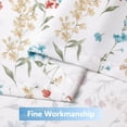 thumbnail image 2 of Watercolor Floral Cafe Curtains 36 Inches Length, Flower Printed Pattern Farmhouse Rod Pocket Tier Curtains for Kitchen Leaf Pattern Short Window Curtain Treatment, Colorful, 28" W x 36" L，Set of 2, 2 of 6
