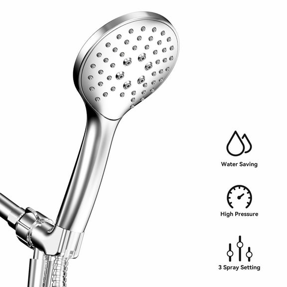 HOPOPRO Showerhead with Headheld,3 Settings Handheld Showerhead for Bathroom,Hand Held Showerhead with Hose and Bracket