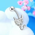 thumbnail image 3 of Valentines Day Gifts for Her Body Chain Devil Heart Belly Button Rings Navel Barbells Stud Body Piercing Gifts Clearance Birthday Gifts for Women, 3 of 7