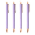 thumbnail image 1 of Metal Ballpoint Pen, Retractable Pens Black Ink Stylish for Women Gift Teacher Office Note Taking Journaling Style 2 Purple, 1 of 7