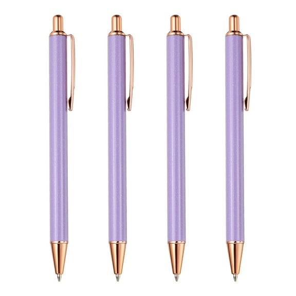 Metal Ballpoint Pen, 4Pcs Retractable Pens Black Ink Style 2, Purple