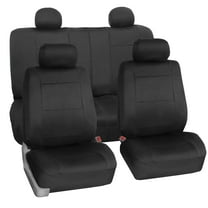 FH Group Neoprene Universal Car Seat Covers Fit For Car Truck SUV Van - Full Set Black