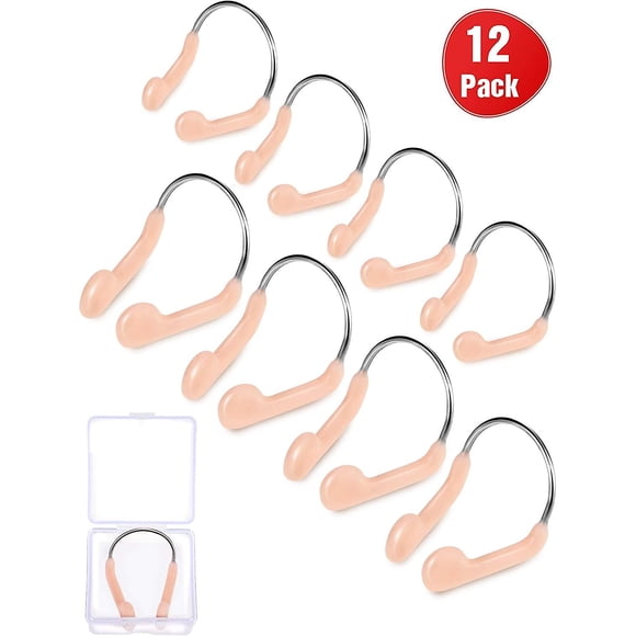 Nose Clip Swimming Competition Protector Nose Clips Swimming Nose Plugs For Adults Kids Using, Beige (12 Pieces)