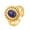Gold-A, variant on Gold Stainless Steel Open Ring with Oval Malachite Accent, Lace Edge Jewelry Gift