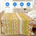 thumbnail image 4 of Yellow Khaki Boho Cooling Blanket,Lightweight Breathable Summer Throw Blanket with Double Sided Cold Effect,Vintage Ethnic Tribe Abstract Art Picnic Blankets Bed Sheet for Hot Sleepers 30"x40", 4 of 8