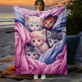 thumbnail image 4 of 3D Beautiful Cat Sherpa Fleece Throw Blanket,Kawaii White Kitten Heavy Duty Thick Fuzzy Fluffy Sherpa Blanket,Cat Lovers Blanket Soft Lightweight Decor for Sofa, 27 x 39 Inches, 4 of 9
