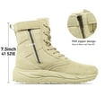 thumbnail image 4 of Soulsfeng Men's Women's Tactical Boots Lightweight Side Zipper Outdoors Combat Hiking Desert Military Boots Sand Khaki Size 38, 4 of 7