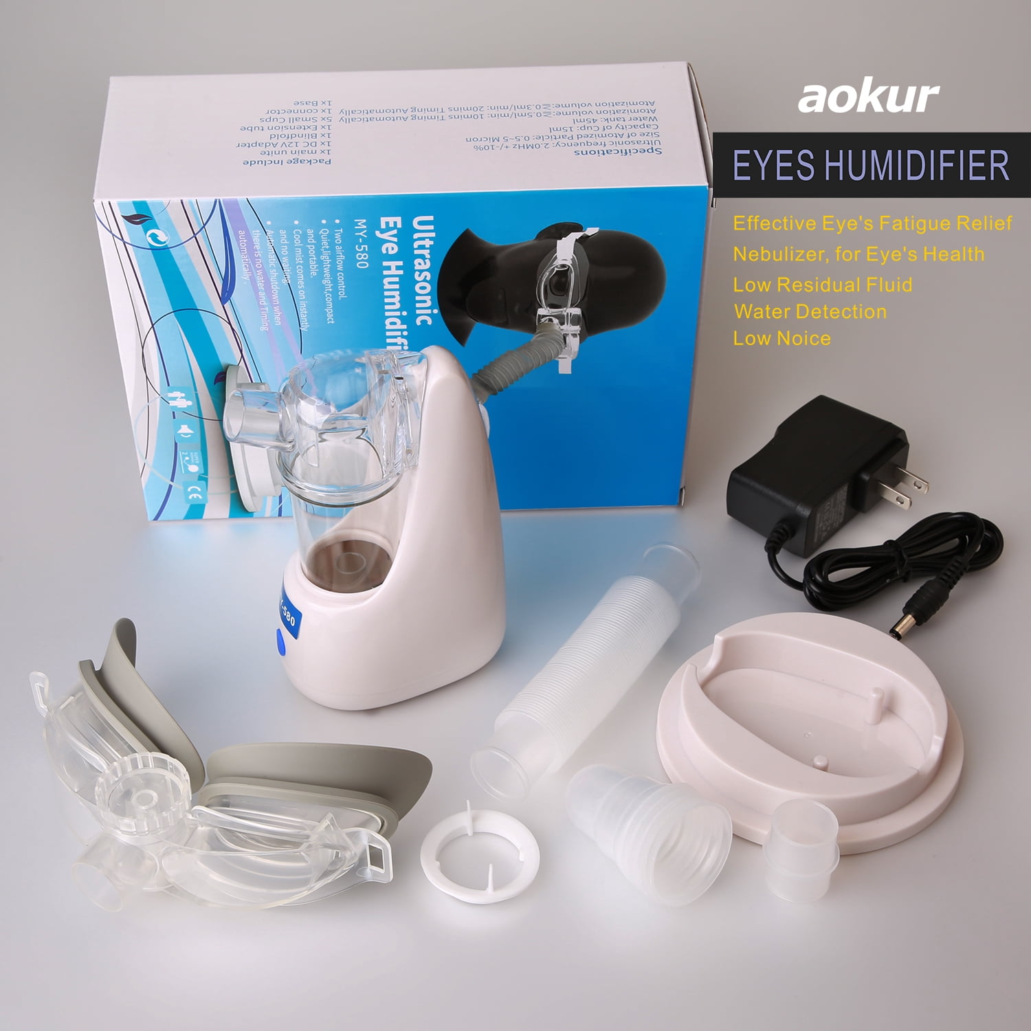 Portable Eyes Humidifier Machine, Handheld Mist Atomizer for Eyes Treatment, Eyes Steamer for Eyes Spa, BPA Free, Auto Shut off, Two Airflow Control