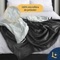 thumbnail image 4 of Cobija Cobertor Aborregado Laila Comfort Ultra Suave 100% Microfibra de Poliéster Gris Oscuro, 4 of 9