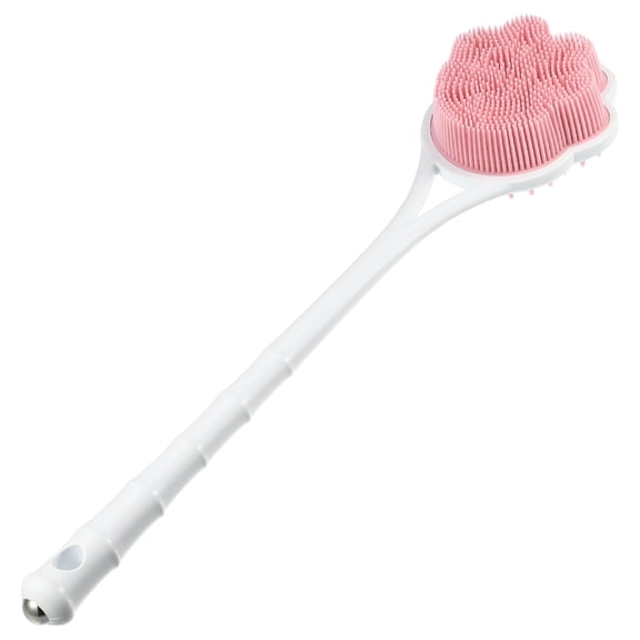 Unique Bargains Double Side Long Handle Bath Brush for Shower 15.75" 1Pc Pink