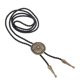 thumbnail image 1 of Collar de vaquero occidental con colgante de Margarita redonda de moda Bolo Tie de cuero Bronce jinwen Collar occidental del vaquero, 1 of 8