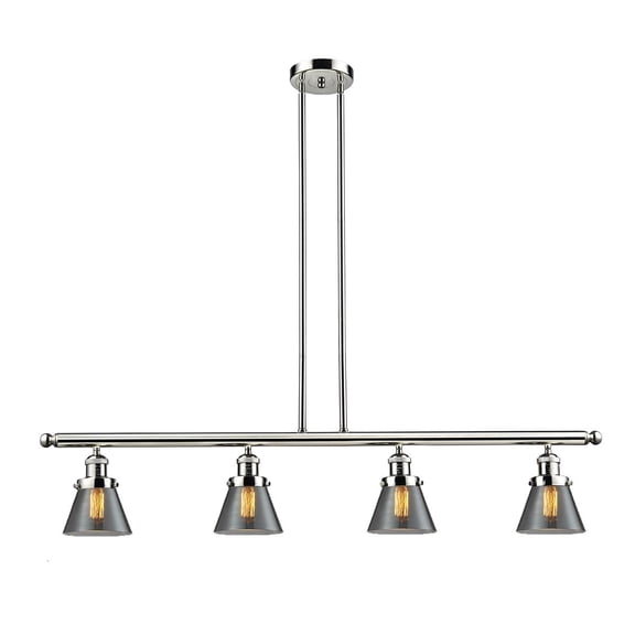 Innovations 4-LT LED Small Cone 48" Island-LT LED - Polished Nickel - 214-PN-G63-LED
