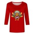 thumbnail image 5 of Wiyuqeen Fall Shirts for Women Happy Thanksgiving 3/4 Sleeve Tshirts Crew Neck Gobble Til You Wobble T-Shirt Plus Size Graphic Tees, 5 of 5