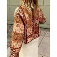 thumbnail image 2 of Vacation Style Women's Autumn Floral Print Open Placket Jacket Jacket, 2 of 6