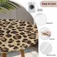thumbnail image 3 of Leopard Round Tablecloth for 36-44 Inch Tables, Fitted Table Cover with Elastic Edge, Farmhouse Brown Animals Art Modern Waterproof Outdoor Table Cloth Protector for Patio Garden Dinner Picnic, 3 of 9