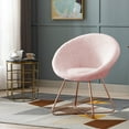 thumbnail image 4 of Duhome Faux Fur Accent Chairs Velvet Vanity Chair Makeup Chair for Living Room Bedroom, Pink, 4 of 7