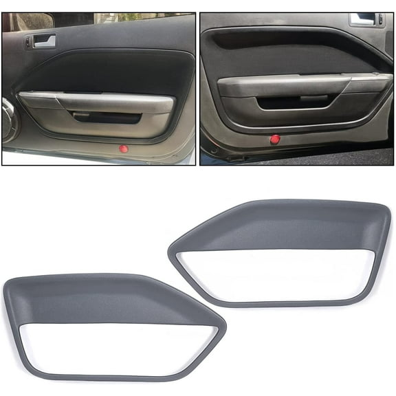 Kojem Gray Door Insert Covers Replacement Compatible with 2005-2009 Ford Mustang Door Panel Insert Card (Passenger Side & Driver Side)