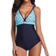 thumbnail image 1 of Traje de baño de una pieza para mujer, conjuntos de bikini para mujer, traje de baño de una pieza conservador con volantes y escote en el pecho, traje de baño sin espalda con bloques de color., 1 of 6
