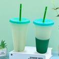 thumbnail image 6 of Cheer.US 700ml Tumbler with Straw and Lid,Water Bottle Iced Coffee Travel Mug Cup Color Changing Cups, Reusable Plastic Cold Drink Cups BPA Free Adult Kids Summer Coffee Tumblers Party Cup, 6 of 7