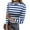 #_001Blue, variant on ASDFVBKG Mock Neck Tops for Women Comfy Long Sleeve Base Layer Shirts Striped Print Tunic Fashion Undershirt Casual Slim Fit Lounge Outfits Clothes Black 2XL