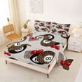 thumbnail image 2 of Castle Fairy Vintage Cheetah Print Billiard Bed Sheets 4-Piece, Red Cherry Full Size Sheets, Black Red Brown,1 Fitted Sheet, 1 Flat Sheet and 2 Pillowcases, 2 of 6