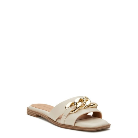 

Time and Tru Women s Two Band Chain Sandals