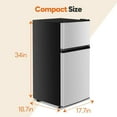 thumbnail image 6 of Simenmax Two-Door Refrigerator with Freezer, 3.2 Cu.Ft Mini Fridge Ultra-Quiet Fridge for Bedroom, Dorm, Office,Silver, 6 of 7