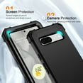 thumbnail image 3 of ELEHOLD Rugged Case for Google Pixel 7a Hard PC Soft Silicone Hybrid Shockproof Scratch-Resistant Anti-Fingerprint Slim Thin Case for Google Pixel 7A,Black, 3 of 6